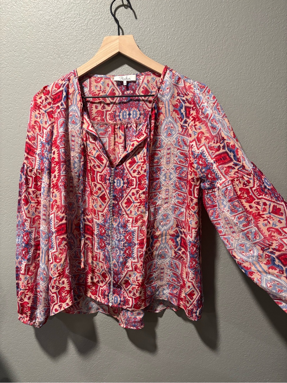Parker 100% Silk Long-Sleeve Blouse